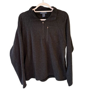 YukonWool Merino Wool Men's Charcoal Zip-Up Sweater Size XL Lightweight Hiking